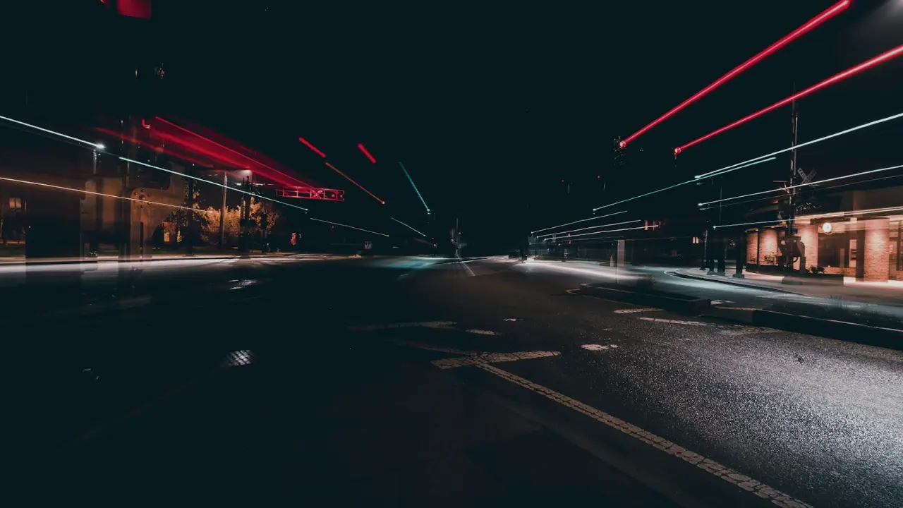 אורות כביש בחשיפה ארוכה
